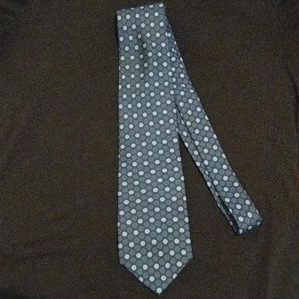 Men's Structure tie, Blue with polka dots